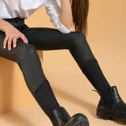 Kids' Warm and Water-Repellent Horse Riding Jodhpurs Kipwarm - Black