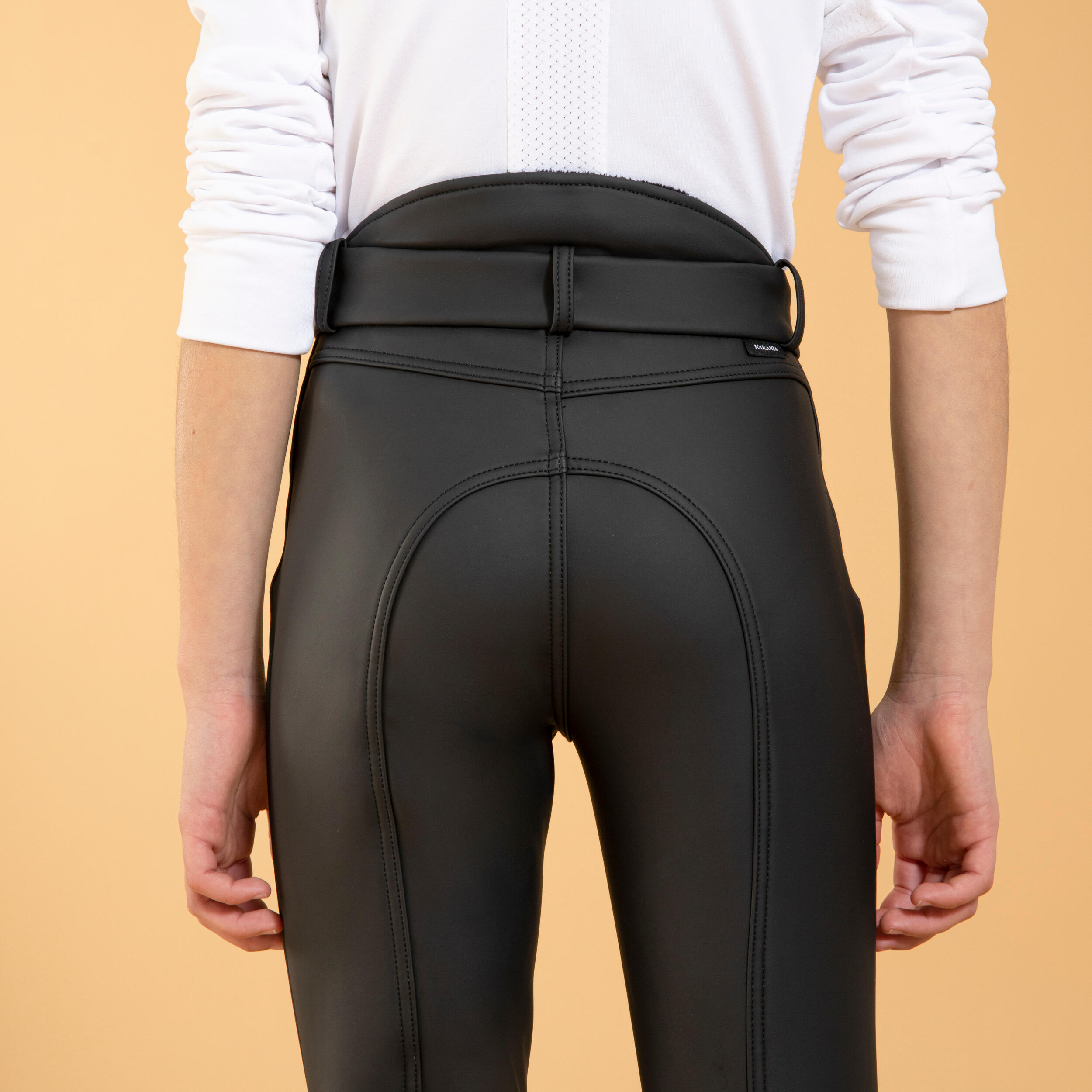 Pantalón equitación Kipwarm cálido Niños Fouganza negro 4/7