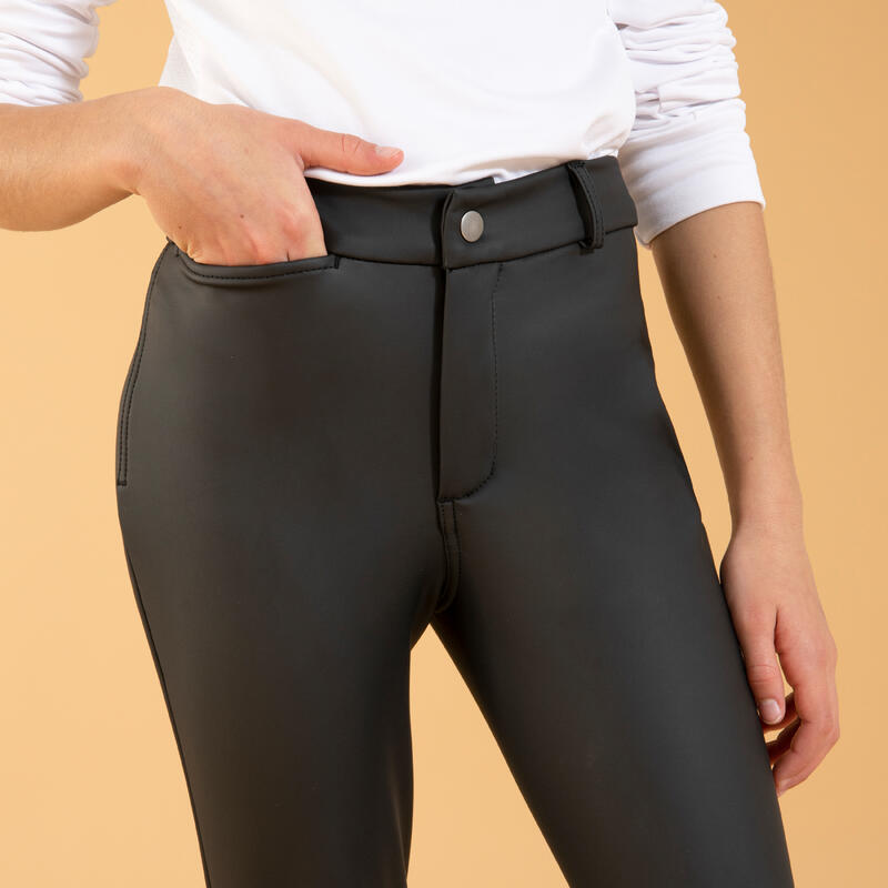 Pantalon équitation kipwarm chaud et déperlant Enfant - 500 noir