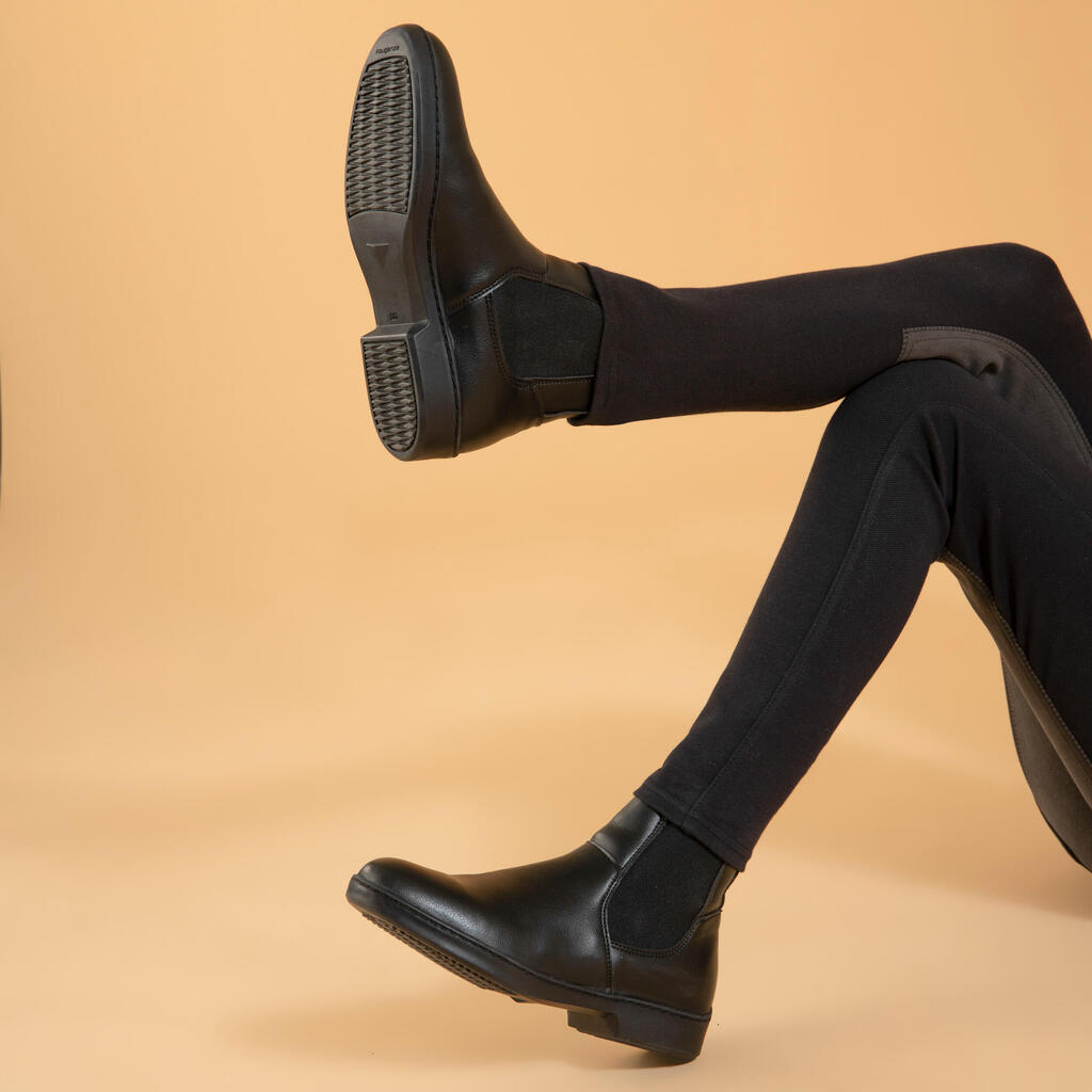 Pantalón Equitación Niños Negro Badana 180