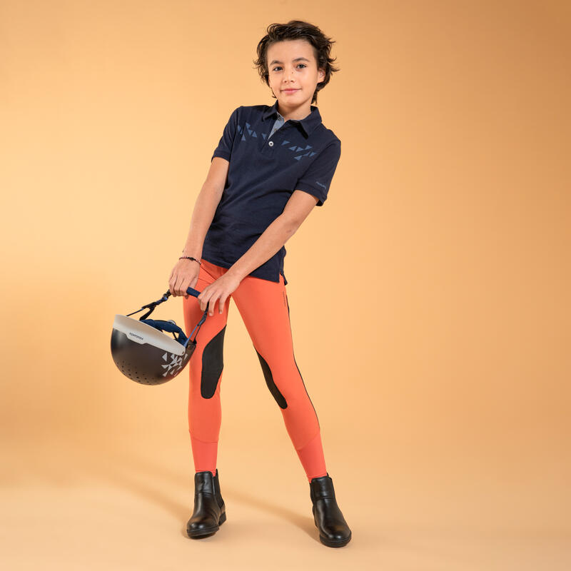 Pantalon équitation léger mesh basanes agrippantes Enfant - 500 terracotta