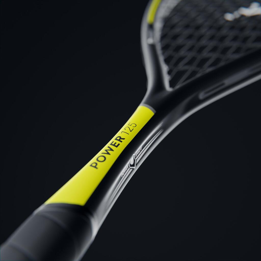 Raqueta de squash para Adulto - Perfly Power 125 negro/amarillo