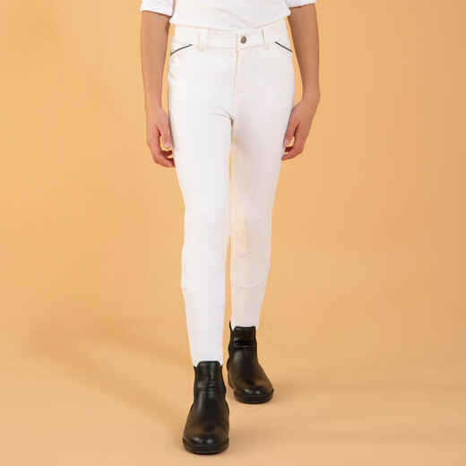 
      Kids' Grippy Horse Riding Show Jodhpurs 500 - White
  