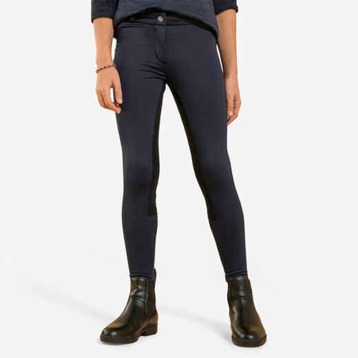 
      Kids' Warm Full Seat Horse Riding Jodhpurs 180 - Navy
  