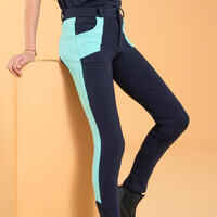 Kids' Horse Riding Jodhpurs 120 - Navy/Turquoise