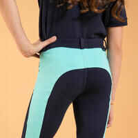 Kids' Horse Riding Jodhpurs 120 - Navy/Turquoise