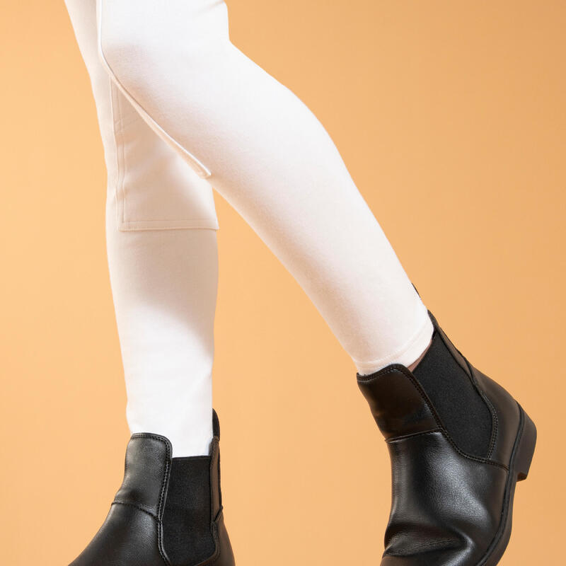Pantalon competiție echitație 100 Alb Copii