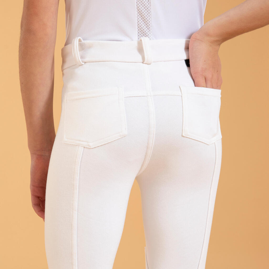 Pantalon de concours équitation Enfant - 100 blanc