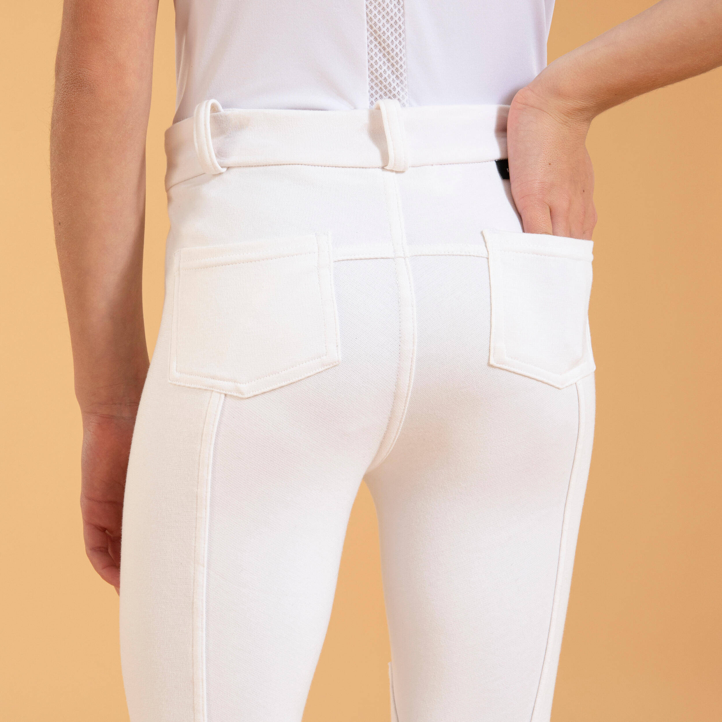 Kids' Horse Riding Show Jodhpurs 100 - White -  3