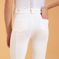 Pantalon de concours équitation enfant 100 blanc