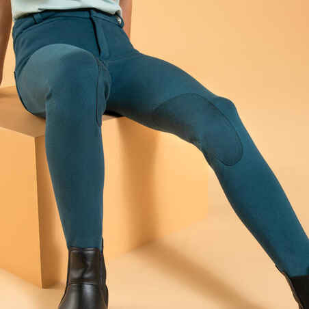 Kids' Horse Riding Jodhpurs 140 - Petrol Blue