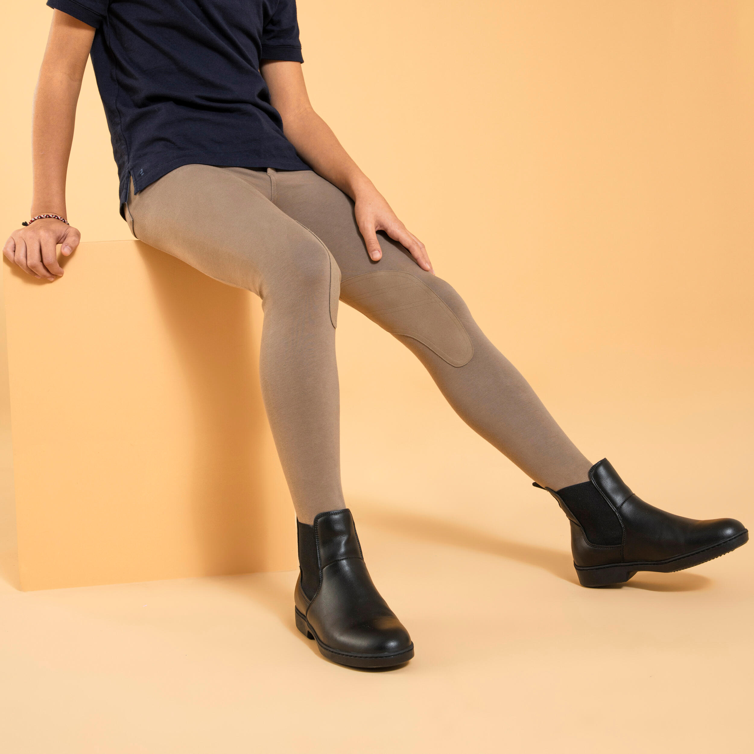 Pantalon d'équitation basanes enfant - 140 marron - FOUGANZA
