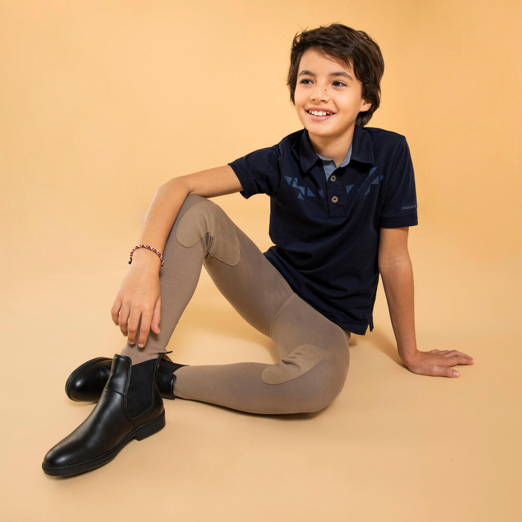 Pantalon équitation enfant 140 bleu pétrole