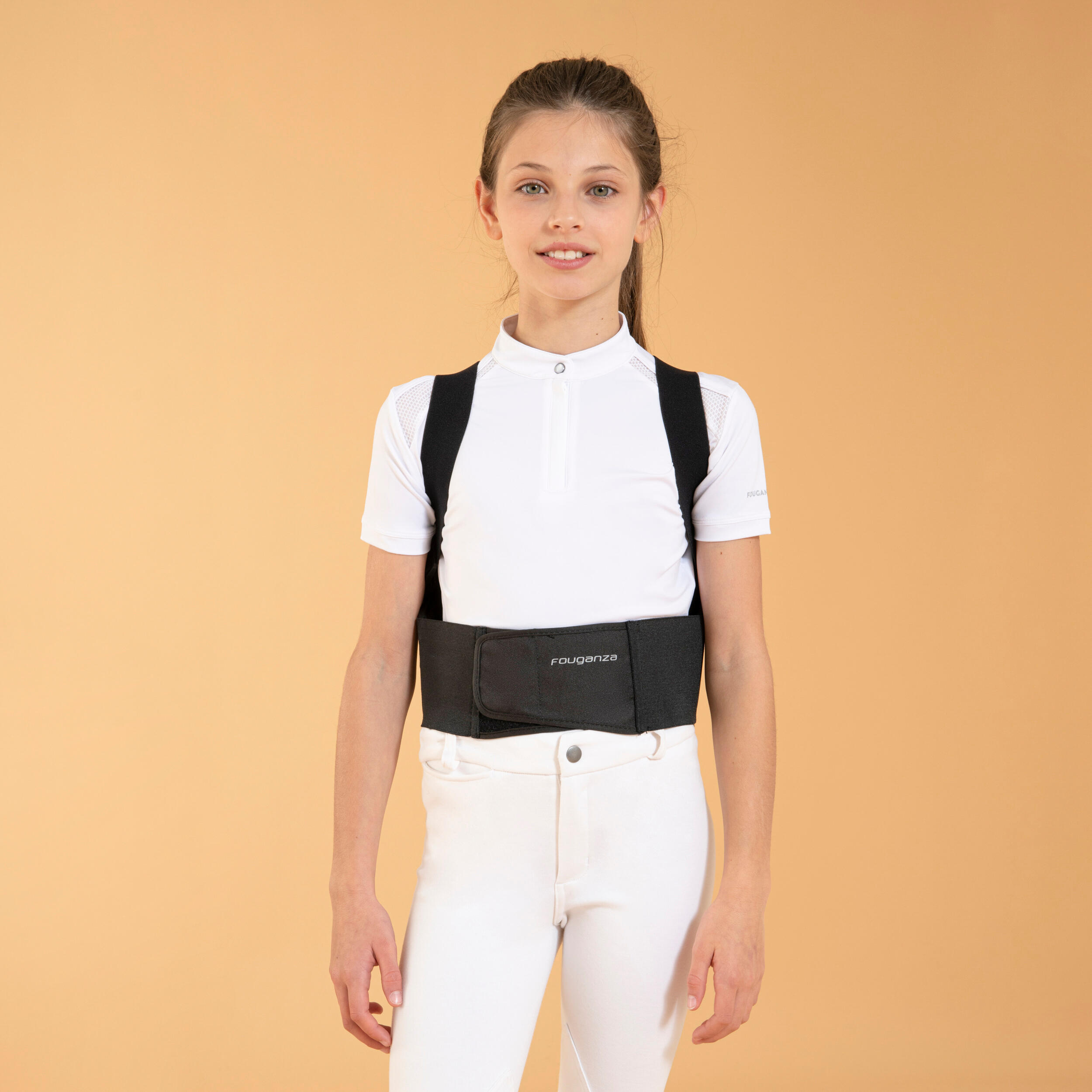 Safety Kids' Horse Riding Back Protector - Black - FOUGANZA