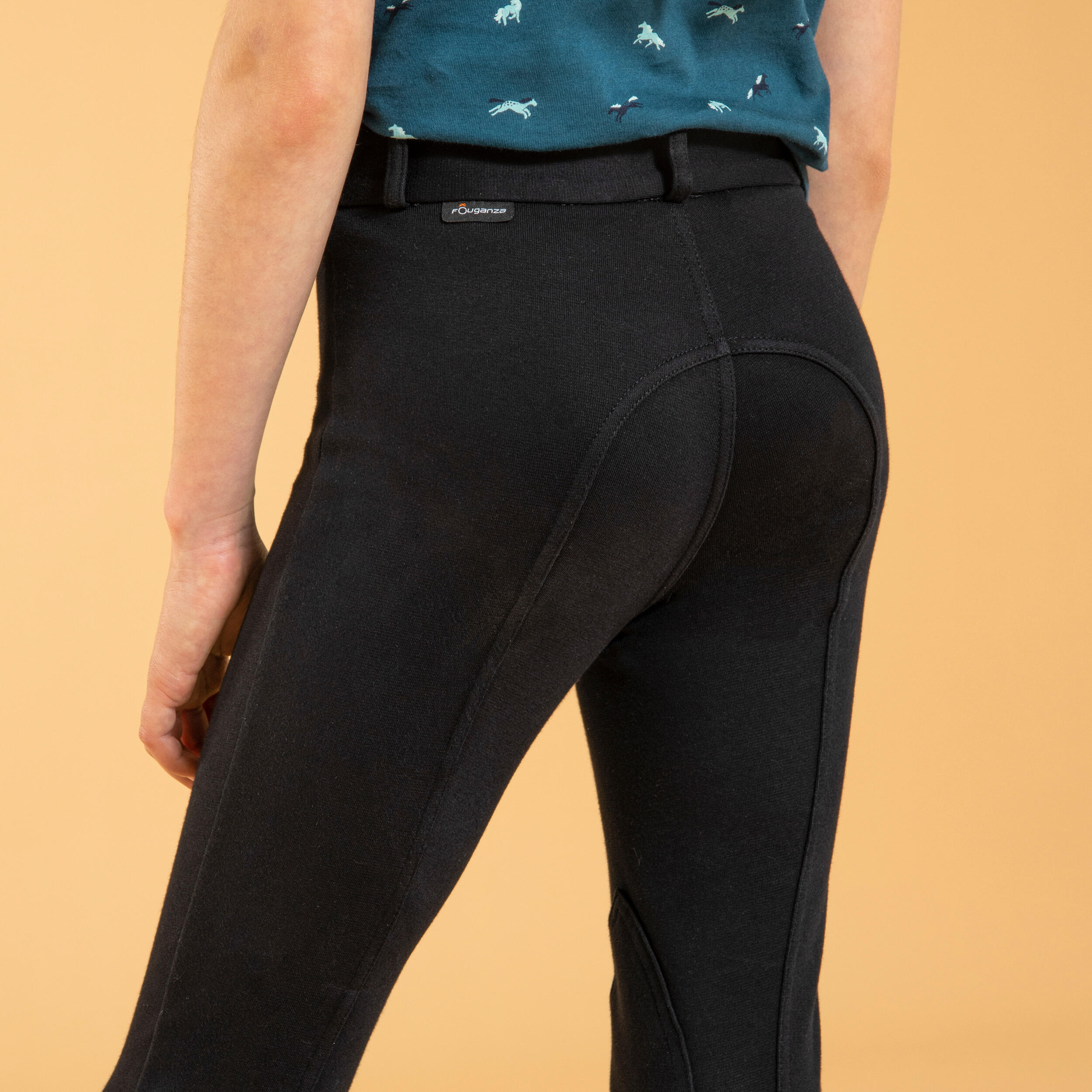 Pantaloni equitazione uomo 100 neri FOUGANZA DECATHLON
