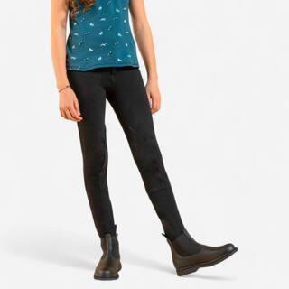 Kids' Horse Riding Jodhpurs 100 - Black