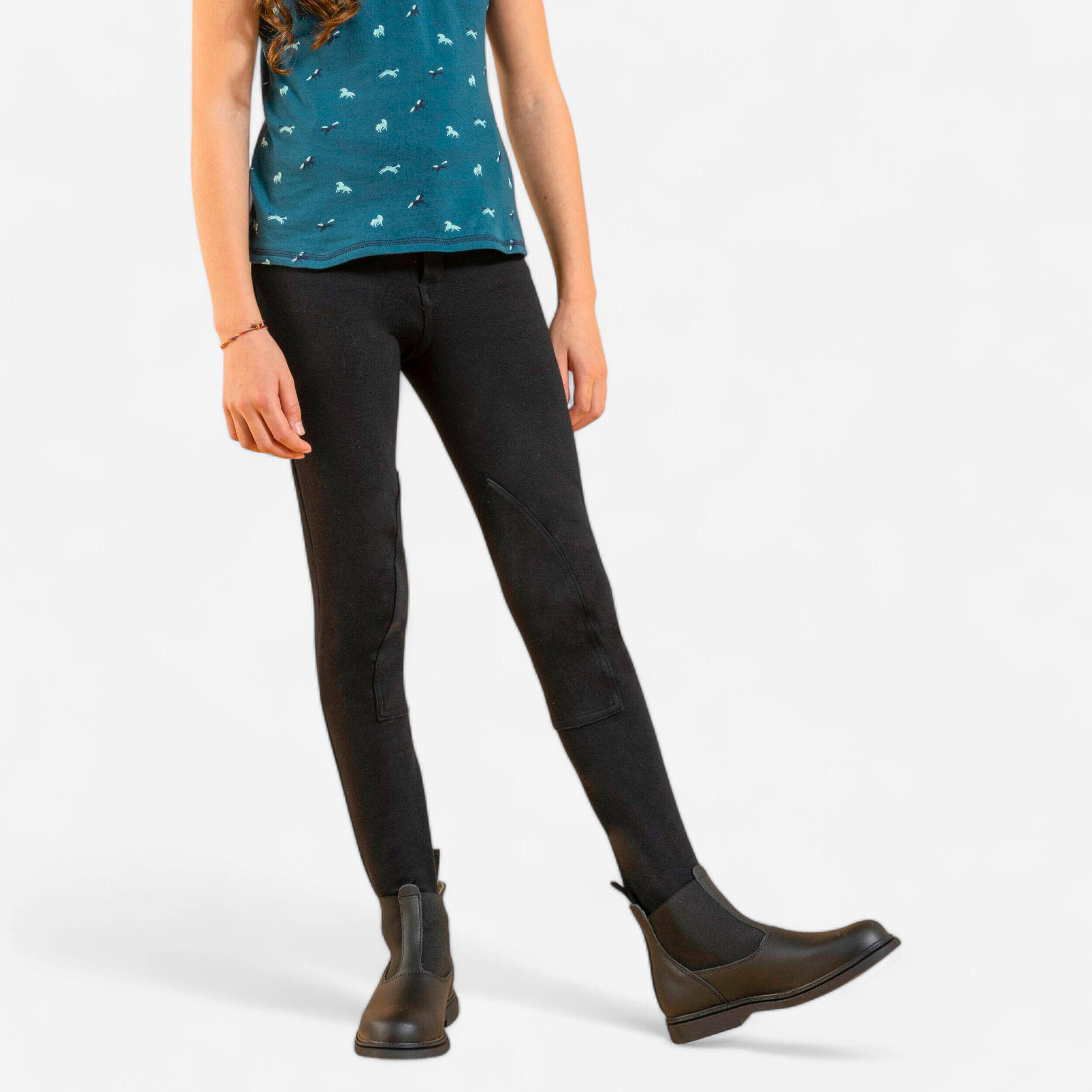 Kids' Horse Riding Jodhpurs 100 - Black