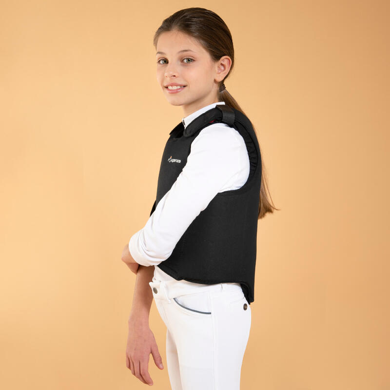 Chaleco equitación Safety 100 protector Niños Fouganza negro