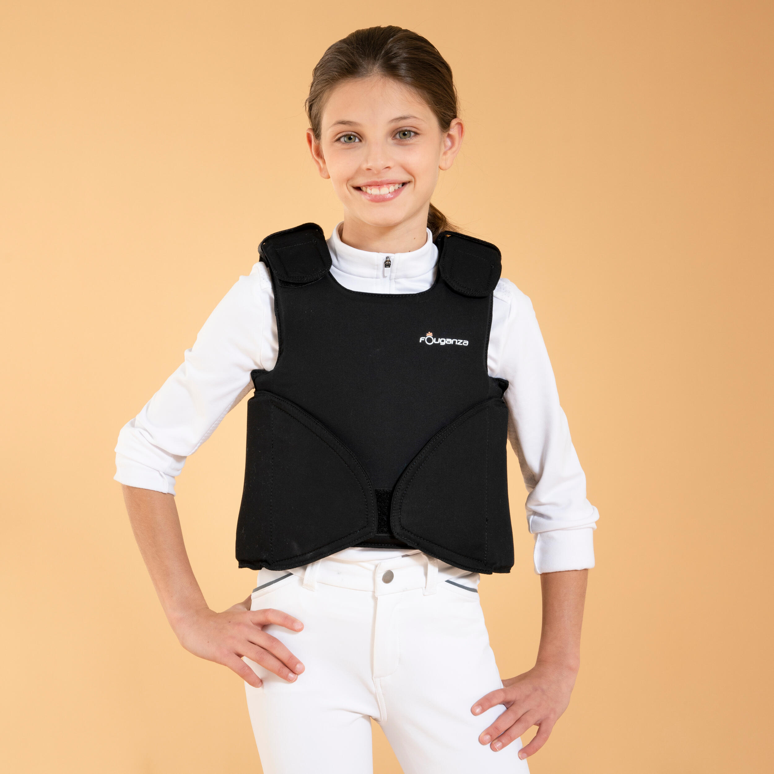 Kids Horse Riding Body Protector Safety 100 - Black-image-30