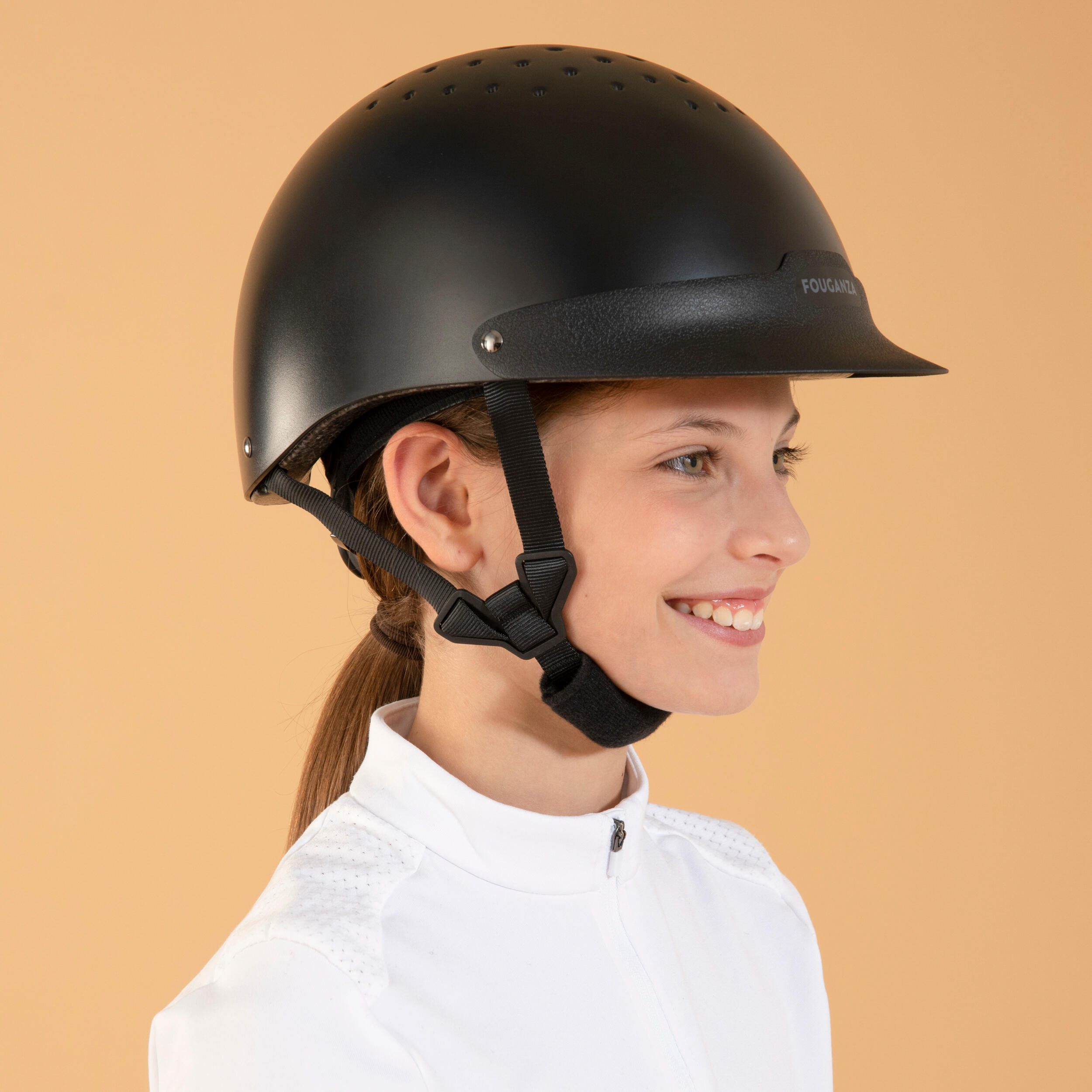 Casque d'équitation - 100 noir - FOUGANZA
