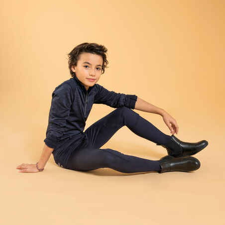 Kids' Horse Riding Warm Jodhpurs 100 - Navy