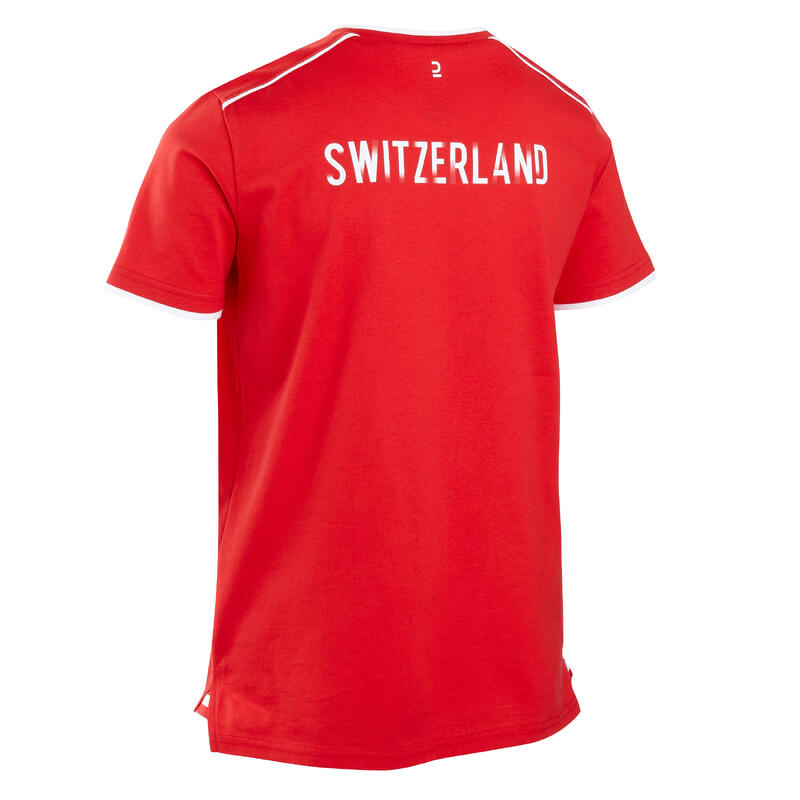 Tricou Fotbal FF100 Elveția 2024 Roșu Copii 