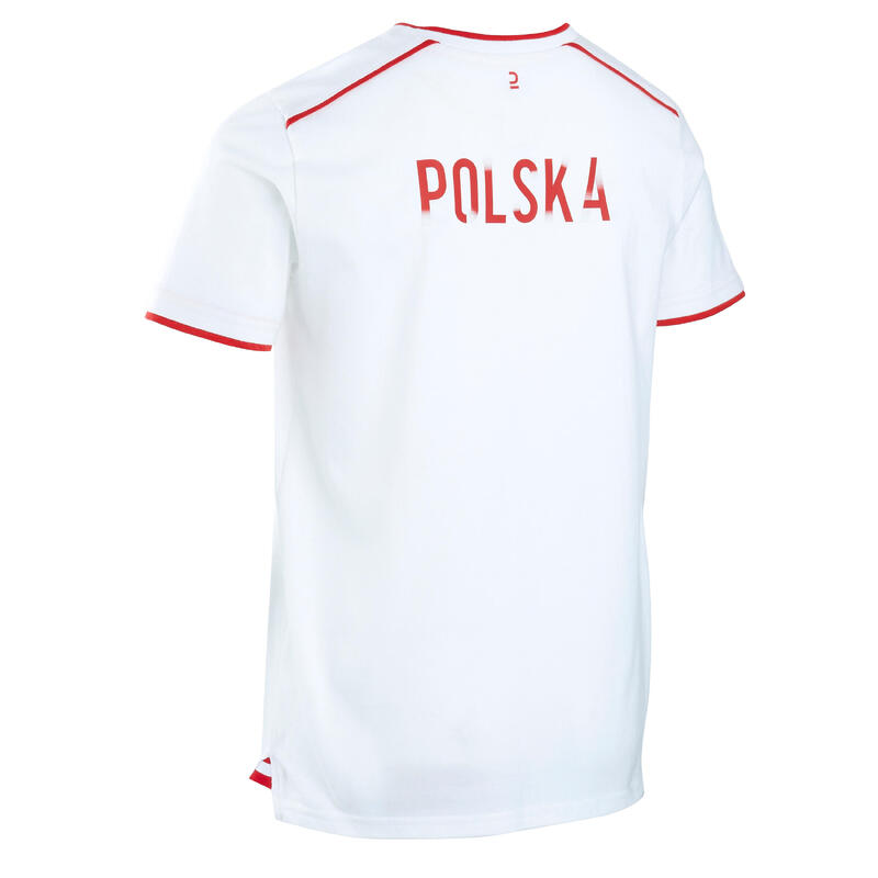 Tricou Fotbal FF100 Replică Polonia 2024 Alb Copii 