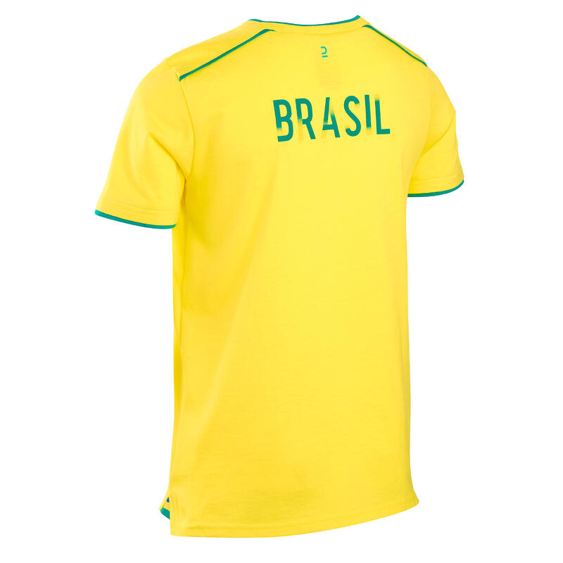 Camiseta de fútbol Brasil Niños Kipsta F100 2022