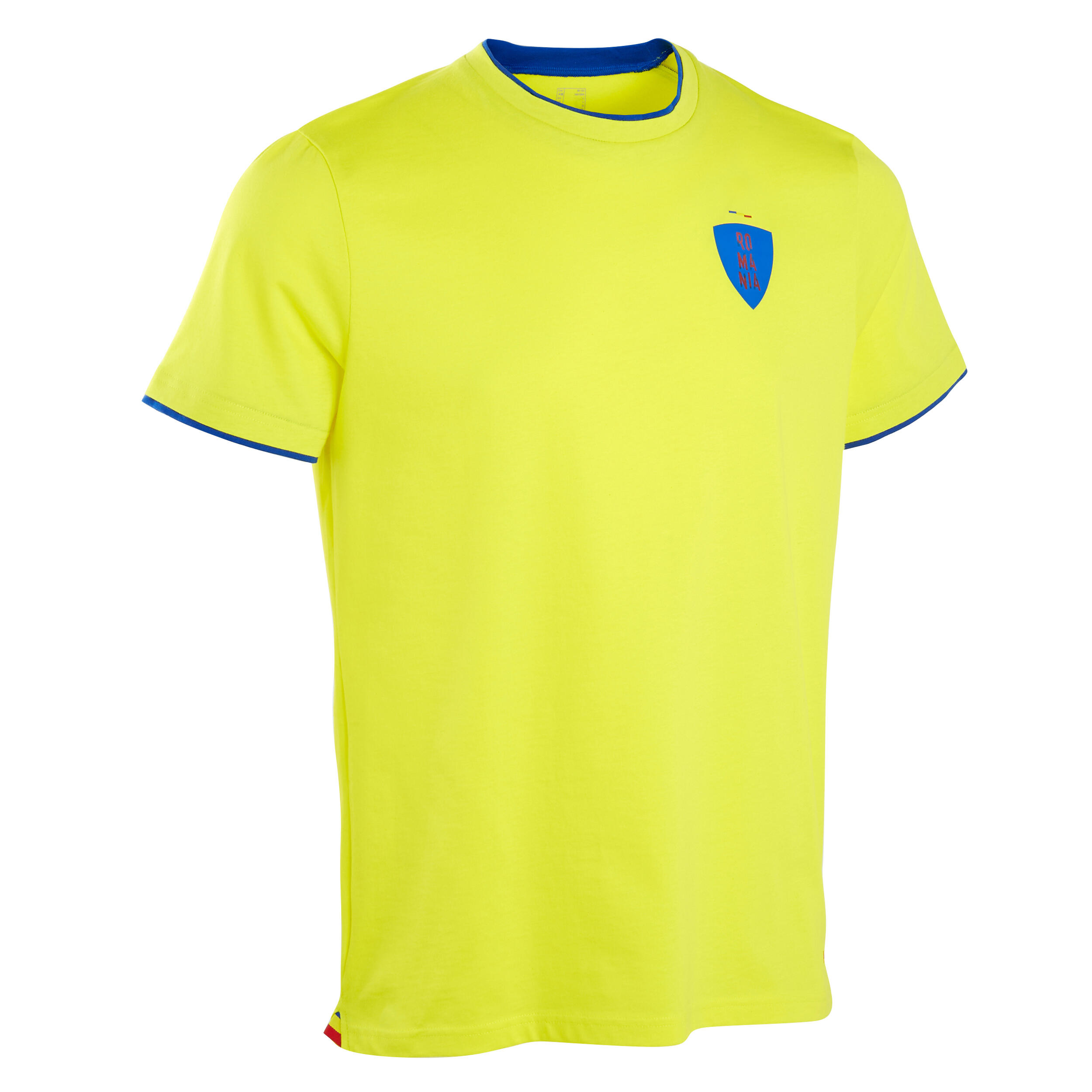 Tricou Fotbal FF100 România 2024 Galben Adulți