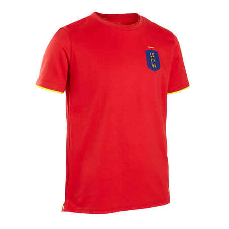 Majica kratkih rukava za nogomet Španjolska 2024 dječja crvena