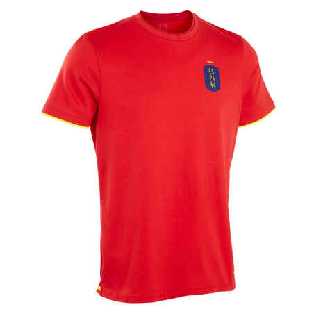 Majica kratkih rukava za nogomet Španjolska 2022 za odrasle crvena