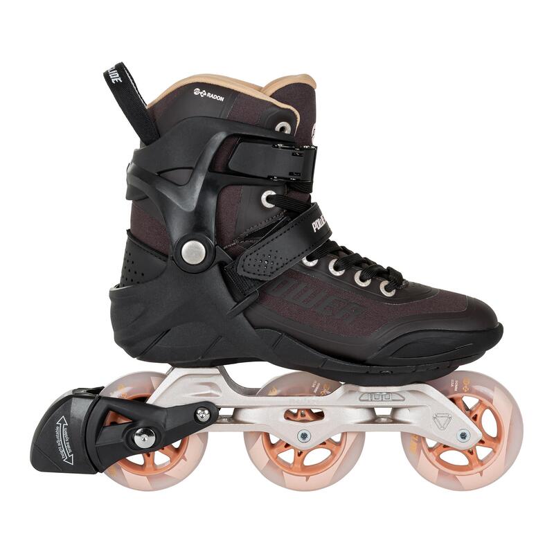 Patines Línea Mujer 3 Ruedas Fitness Powerslide Phuzion Radon Negro Rosa