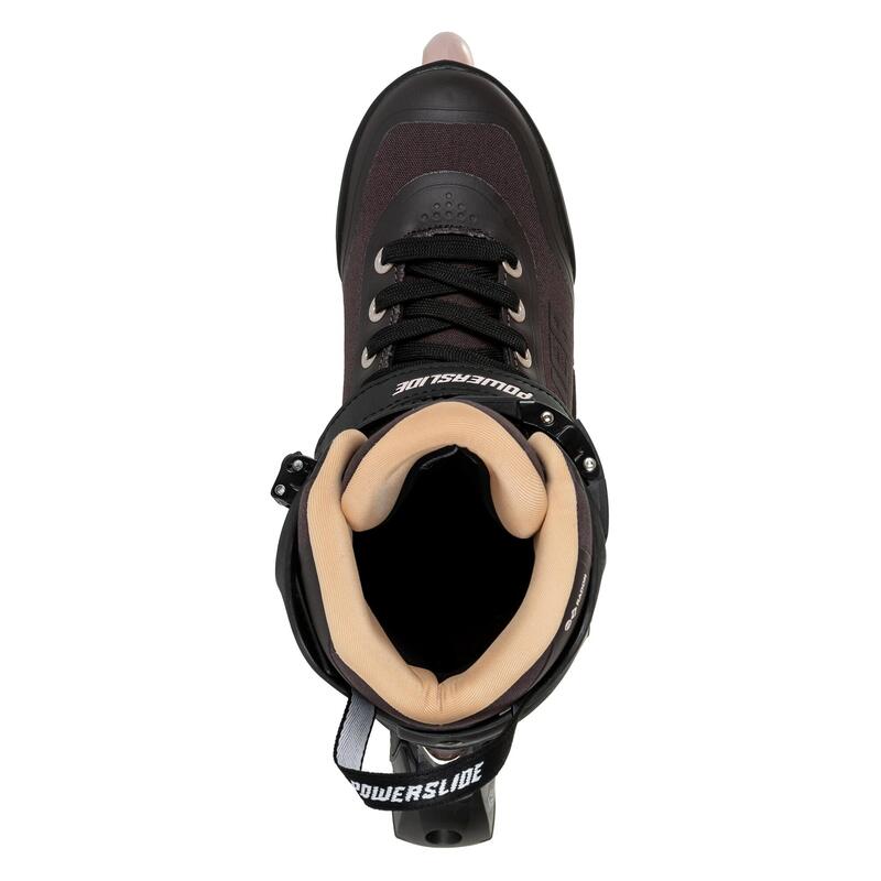 Patines Línea Mujer 3 Ruedas Fitness Powerslide Phuzion Radon Negro Rosa