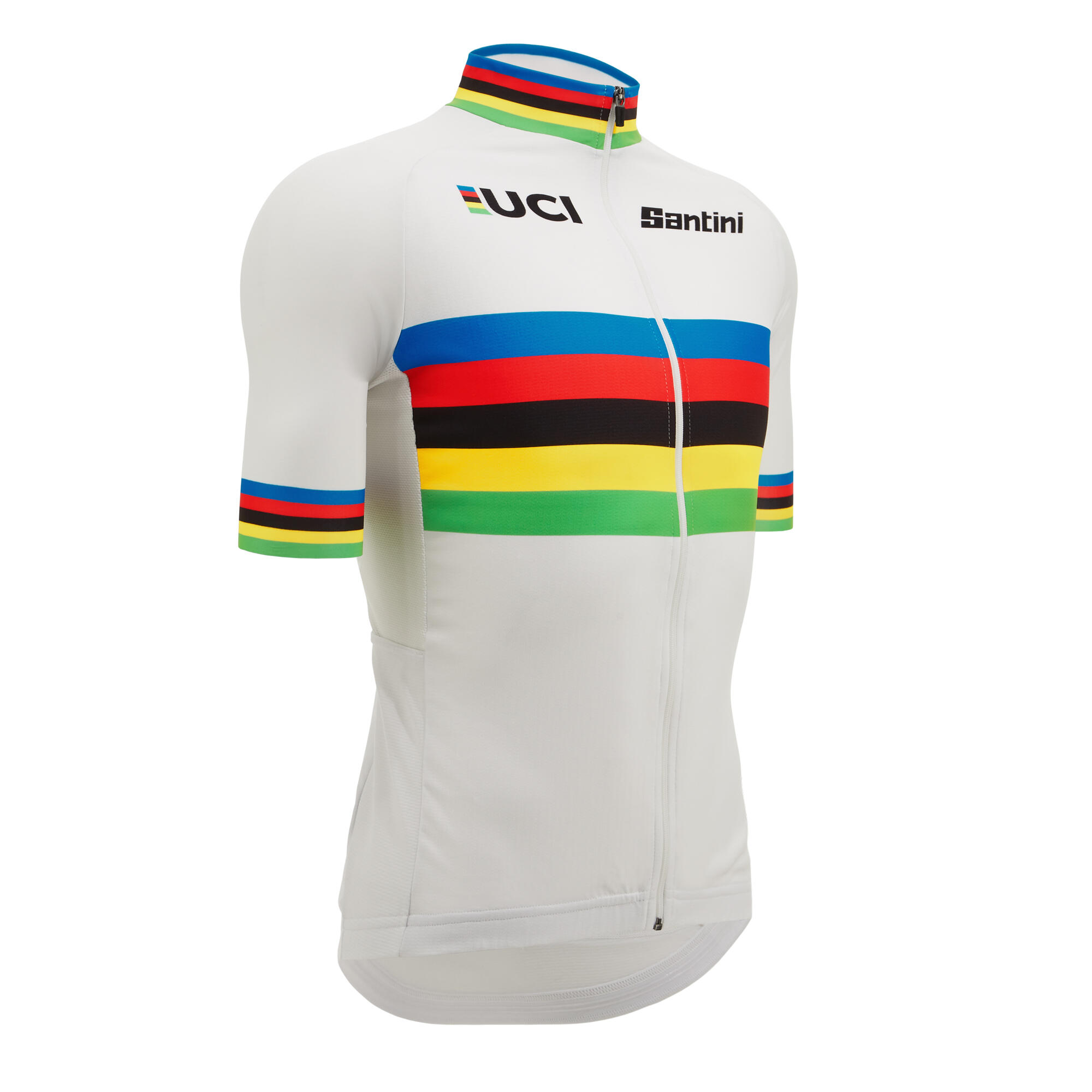 Men s Short Sleeved Road Cycling Jersey Santini UCI World Champion Decathlon
