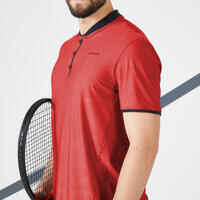 Camiseta de tenis manga corta slim con cuello hombre Artengo TTS Dry rojo