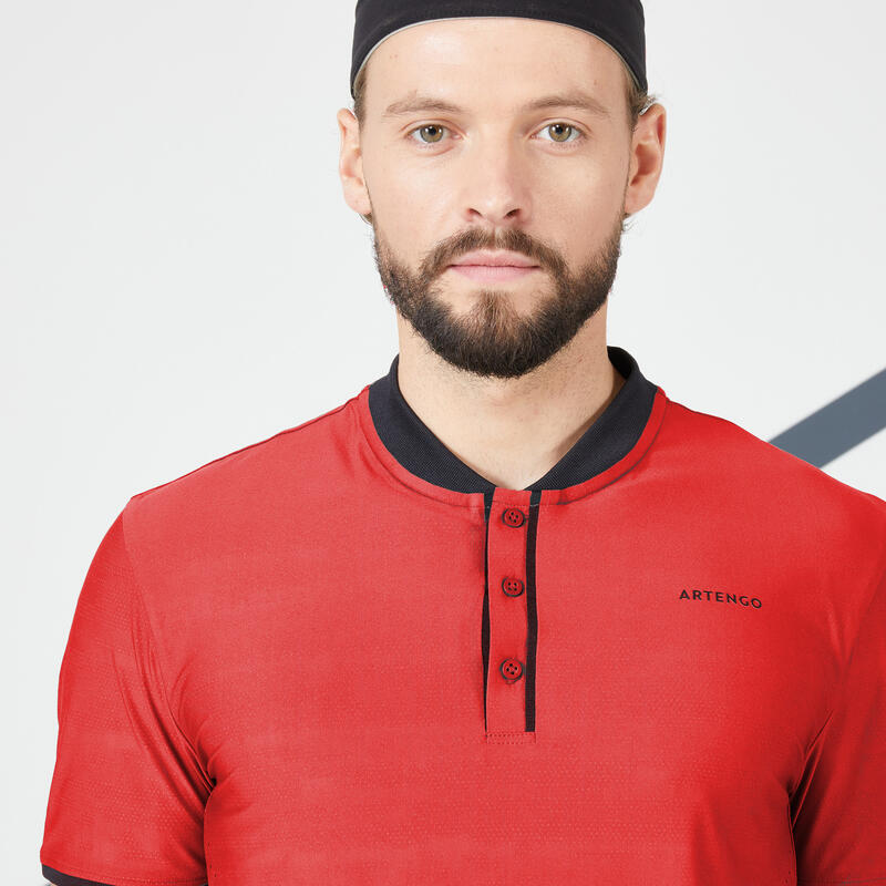 T-shirt tennis manches courtes Homme - ARTENGO DRY+ Rouge