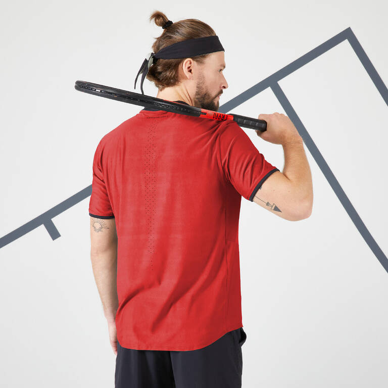 Men's Tennis Short-Sleeved T-Shirt Dry+ - Red