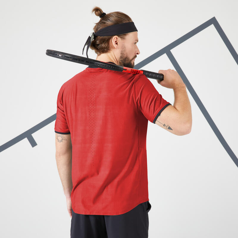 Men's Tennis Short-Sleeved T-Shirt Dry+ - Red