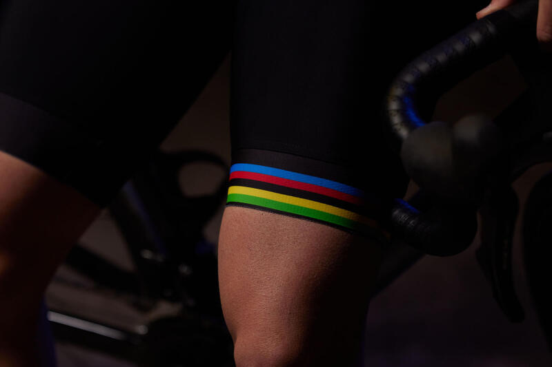 Spodenki rowerowe szosowe Santini UCI Rainbow na szelkach