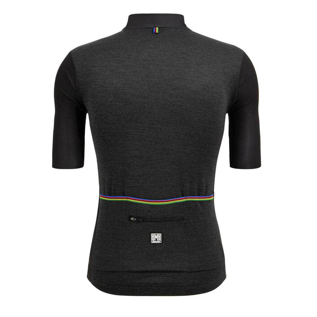 Radtrikot kurzarm UCI Santini Herren schwarz/bunt