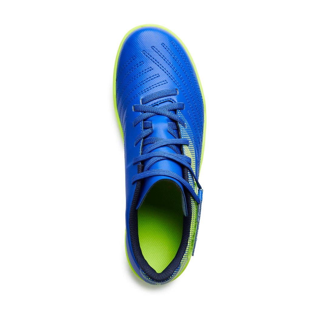 Fussballschuhe Agility 140 TF Klettband blau/gelb