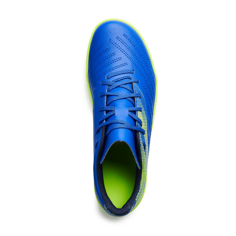 Fussballschuhe Agility 140 TF Schnürsenkel blau/gelb