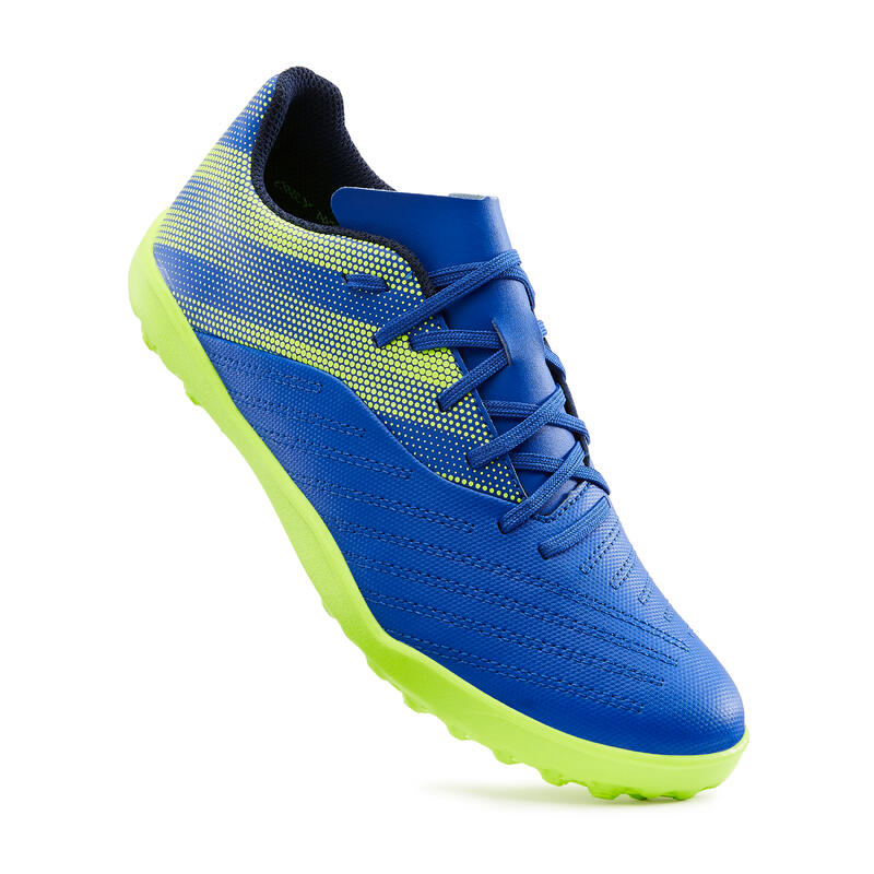 Fussballschuhe Agility 140 TF Schnürsenkel blau/gelb