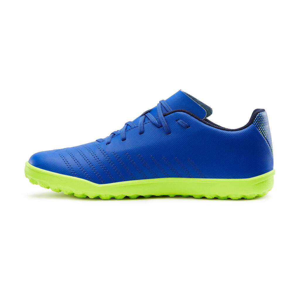 Fussballschuhe Agility 140 TF Schnürsenkel blau/gelb