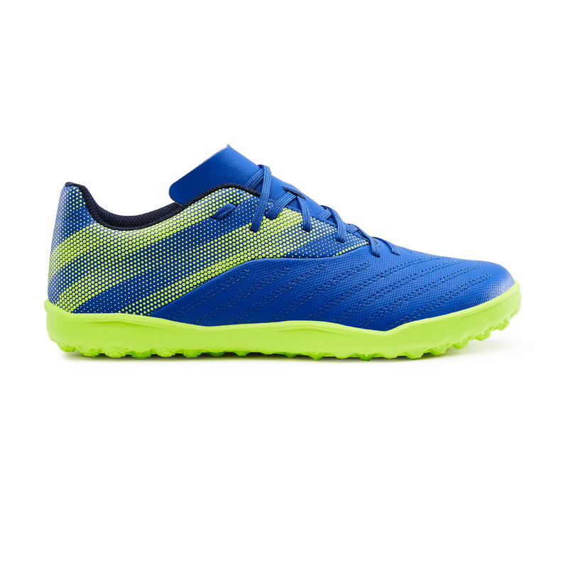 Fussballschuhe Agility 140 TF Schnürsenkel blau/gelb