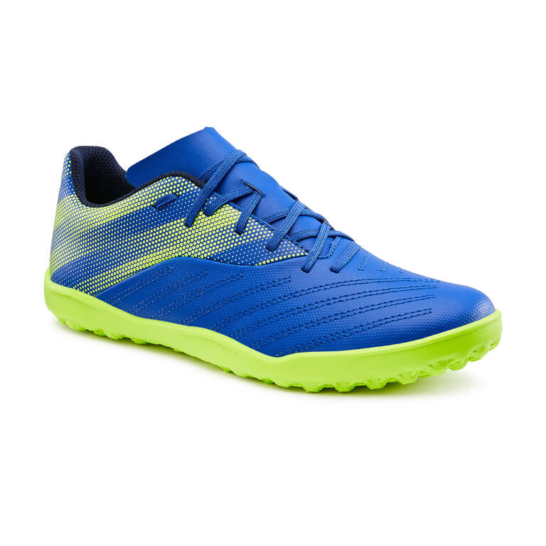 Lace-Up Football Boots Agility 140 TF - Blue/Yellow