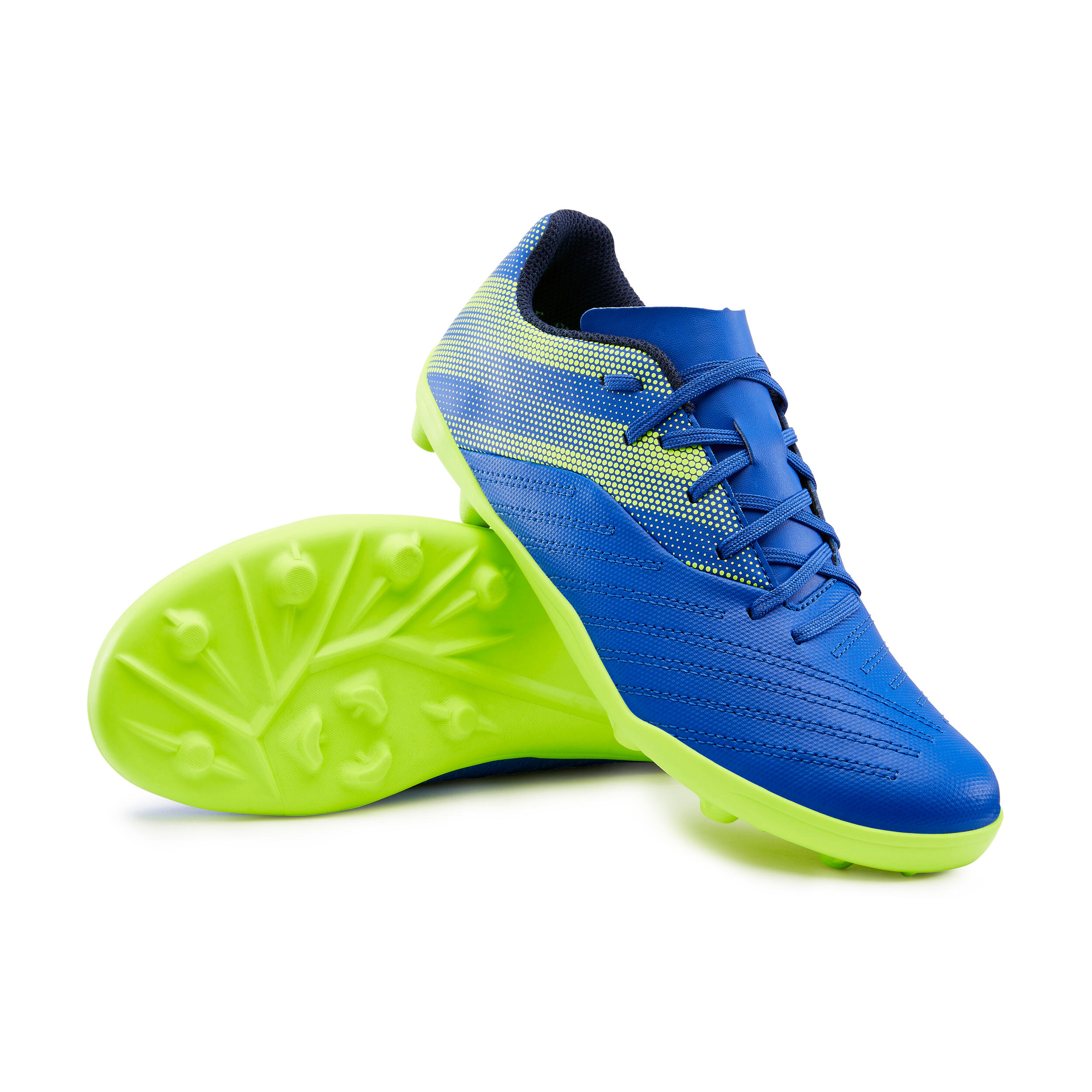 AGILITY 140 FG Scarpa da calcio per bambini a secco Lacci Blu Giallo