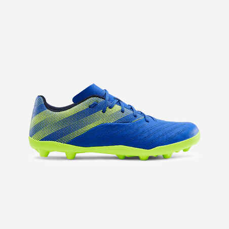 Chaussure de football enfant terrain sec AGILITY 140 FG Lacets Bleue Jaune