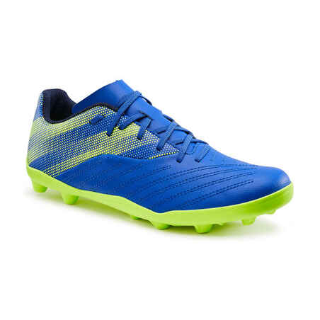 Kids' Dry Pitch Lace-Up Football Boots Agility 140 FG - Blue/Yellow