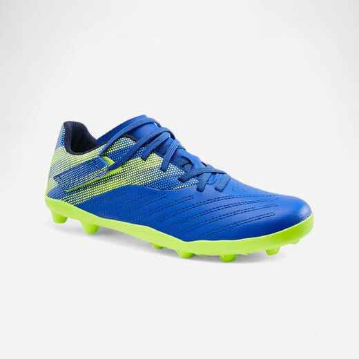 
      Kids' Dry Pitch Football Boots with Rip-Tabs Agility 140 FG - Blue/Yellow
  